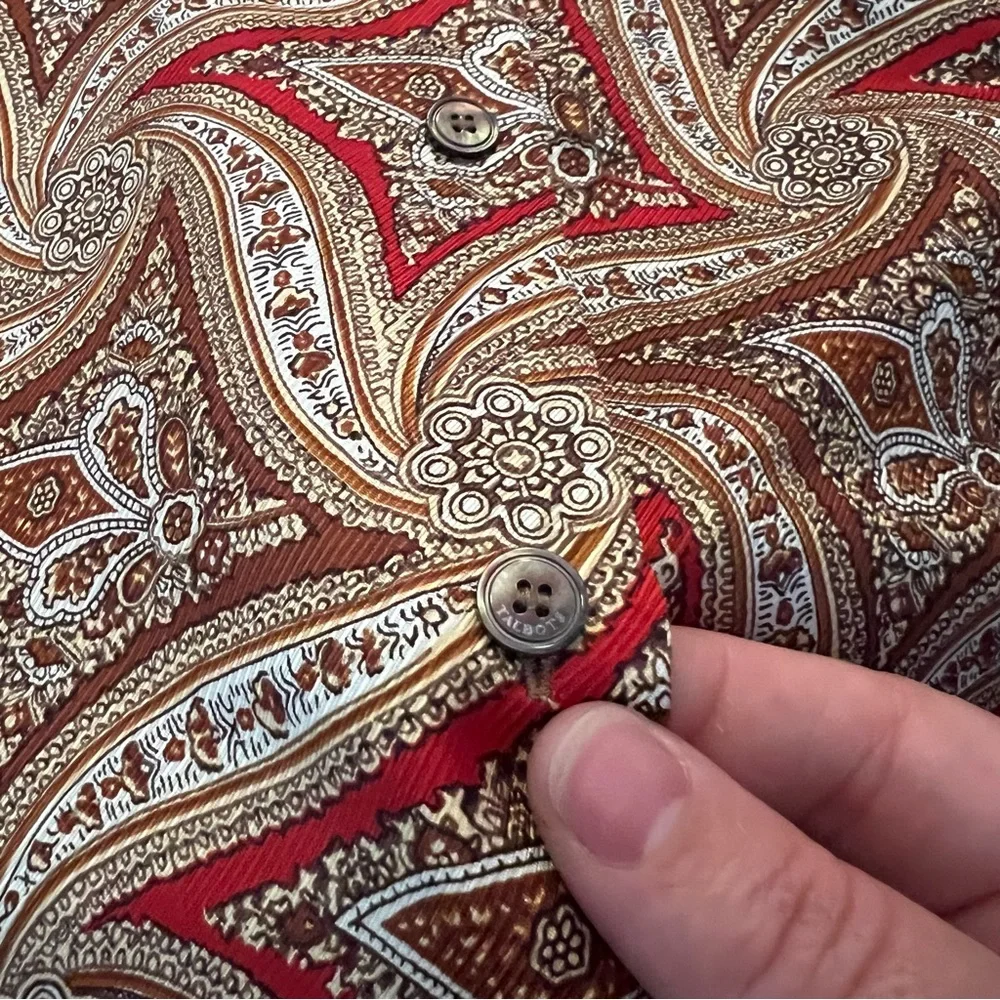 Talbots Paisley Blouse - Red and Brown - Picture 10 of 14